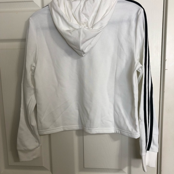 Adidas White Hoodie with Black Stripes - Picture 2 of 2